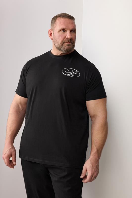  BadRhino Big & Tall Black Logo Back Print T-Shirt
