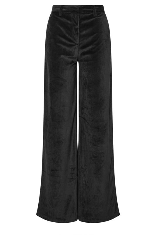 LTS Tall Black Velvet Palazzo Trousers | Long Tall Sally 1