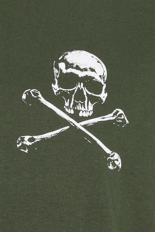  BadRhino Big & Tall Khaki Green Skull & Crossbones Graphic T-Shirt | BadRhino 5