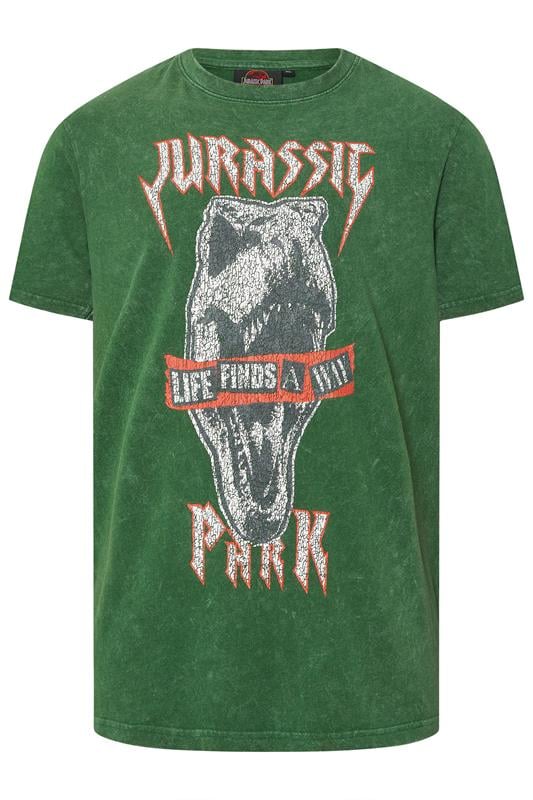 BadRhino Big & Tall Green Acid Wash Jurassic Park Graphic T-Shirt | BadRhino 1