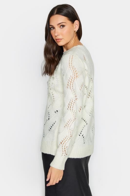 LTS Tall White Embellished Jumper | Long Tall Sally  4
