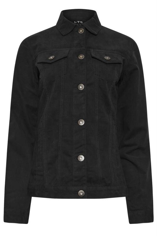 LTS Tall Womens Black Denim Button Through Jacket | Long Tall Sally 5