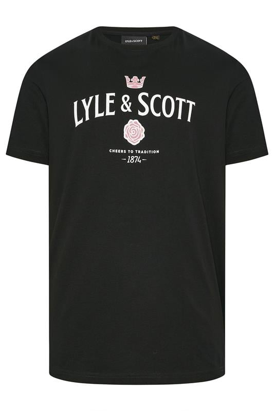 LYLE & SCOTT Big & Tall Black Cheers To Tradition Graphic T-Shirt | BadRhino 4