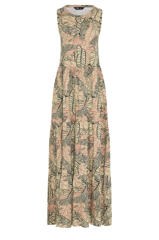 LTS Tall Women's Natural Brown Leaf Print Cotton Maxi Dress | Long Tall Sally 5