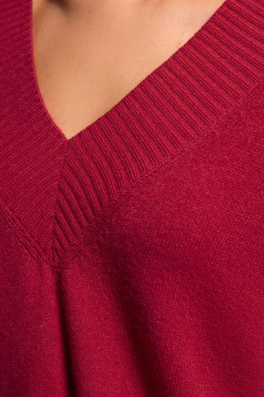 LTS Tall Red Wool V-Neck Jumper | Long Tall Sally 4