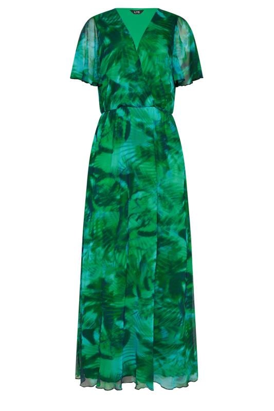 Green palm print maxi dress hotsell