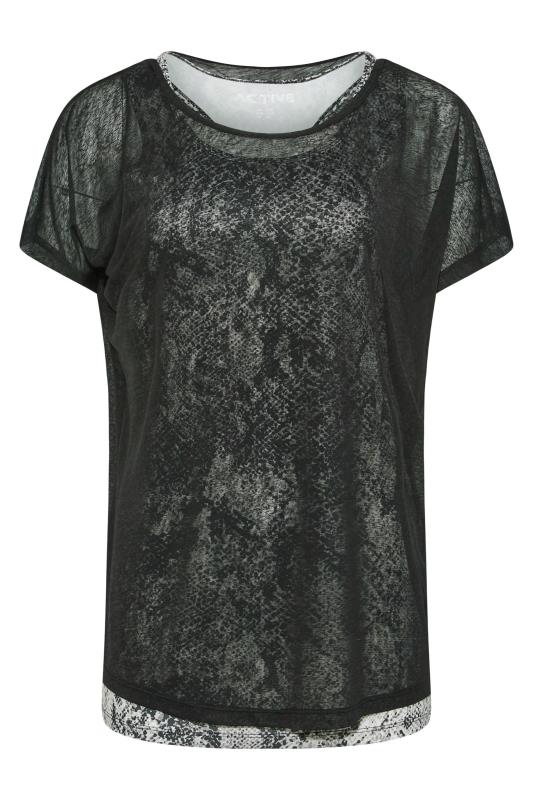 Tall Women's LTS ACTIVE Tall Black Snake Print 2 in 1 Top | Long Tall Sally  5
