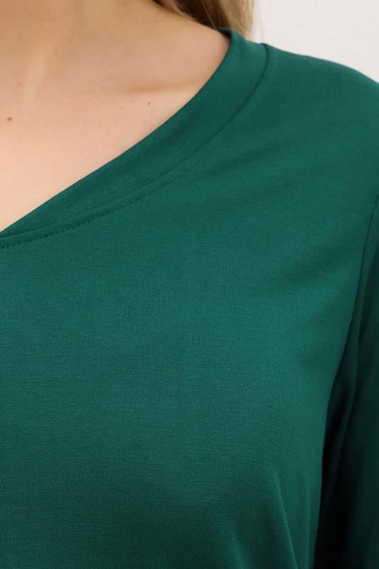 LTS PREMIUM Tall Forest Green Long Sleeve V-Neck Top | Long Tall Sally 4