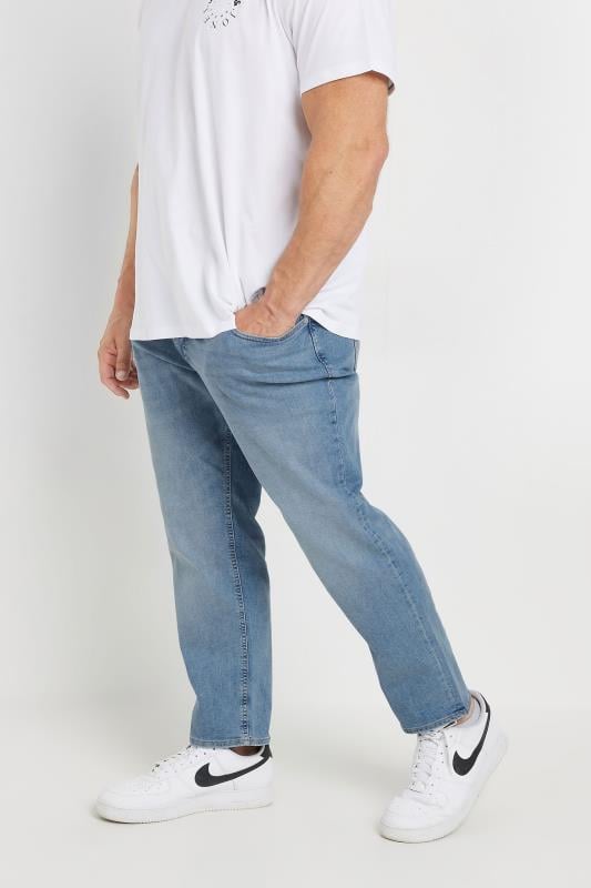 JACK & JONES Big & Tall Light Blue Denim 'Mike' Jeans