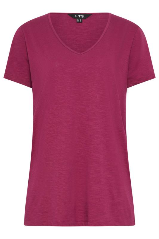 LTS Tall Womens 2 PACK White & Berry Red V-Neck T-Shirts | Long Tall Sally 9