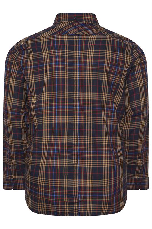 BEN SHERMAN Big & Tall Navy Blue Check Shirt | BadRhino 2