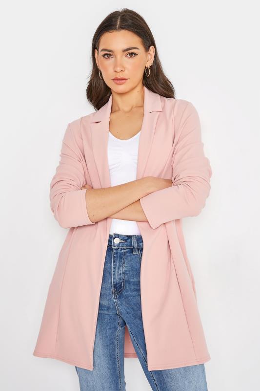 LTS Tall Women's Blush Pink Scuba Longline Blazer | Long Tall Sally  1