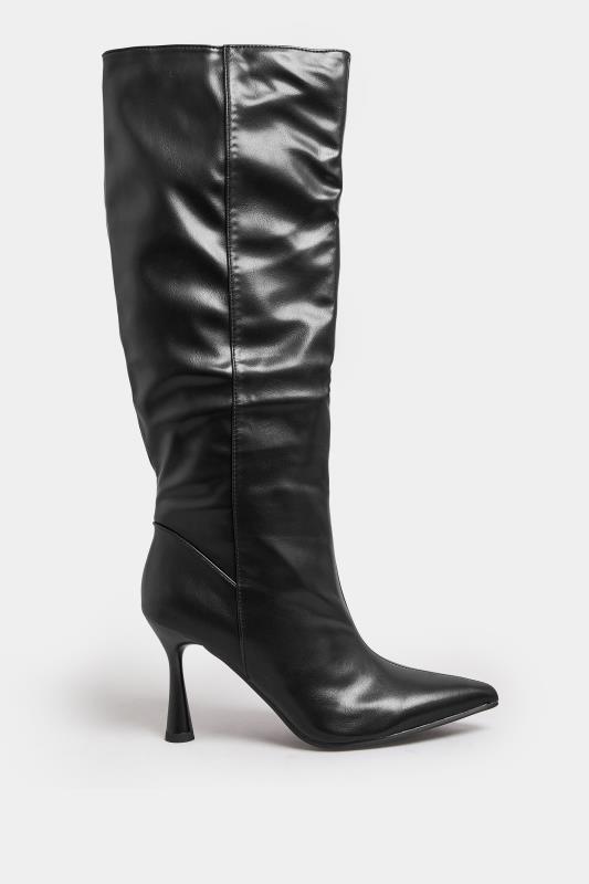 PixieGirl Black Knee High Point Boots In Standard Fit | PixieGirl 3