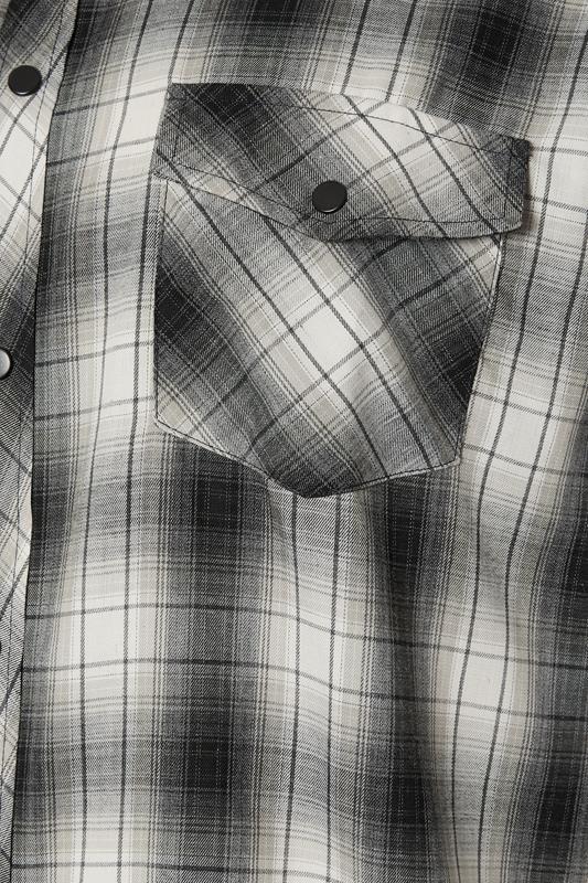 KAM Big & Tall Charcoal Grey Long Sleeve Check Shirt | BadRhino 3