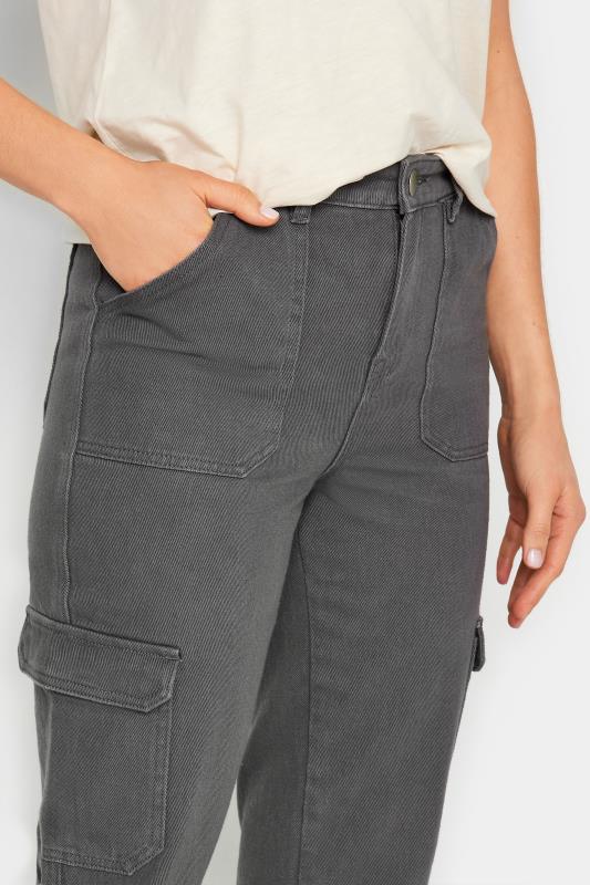LTS Tall Womens Grey Straight Leg Cargo Jeans | Long Tall Sally 4