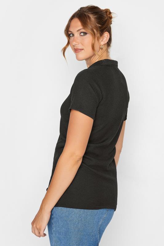 LTS Tall Women's Black Collared Short Sleeve Polo Shirt | LTS 4