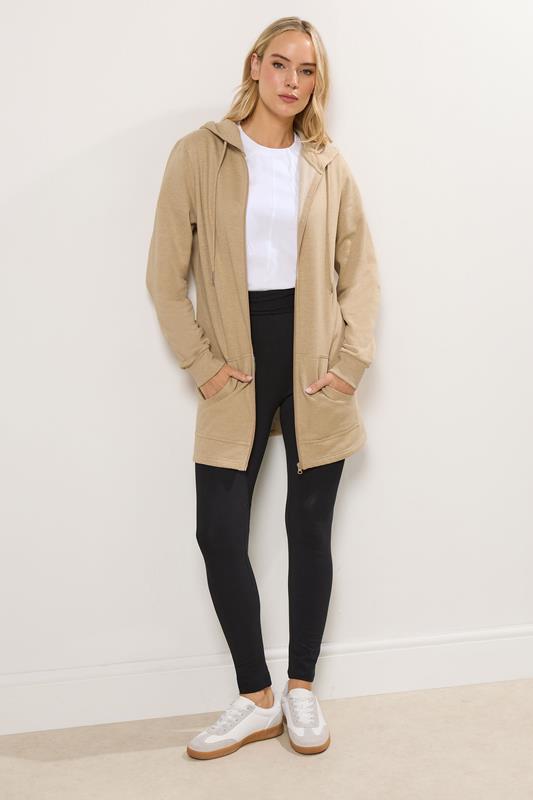 LTS Tall Women's Natural Brown Cotton Longline Hoodie | Long Tall Sally 2