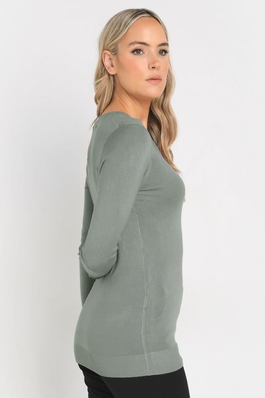 LTS Tall Womens Grey Fine Knit V-Neck Jumper | Long Tall Sally 3