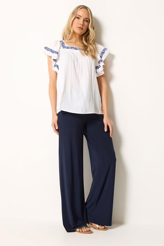  LTS Tall Navy Blue Palazzo Wide Leg Trousers