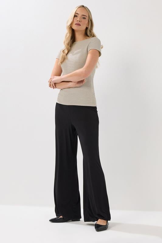 LTS Tall Ivory White Textured Slash Neck Top | Long Tall Sally 2