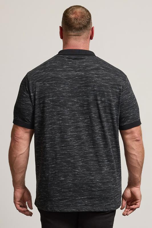 BadRhino Big & Tall Black Marl Polo Shirt | BadRhino 4