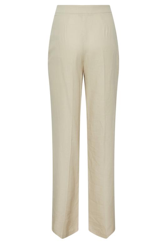 LTS Tall Stone Brown Linen Look Trousers | Long Tall Sally  5