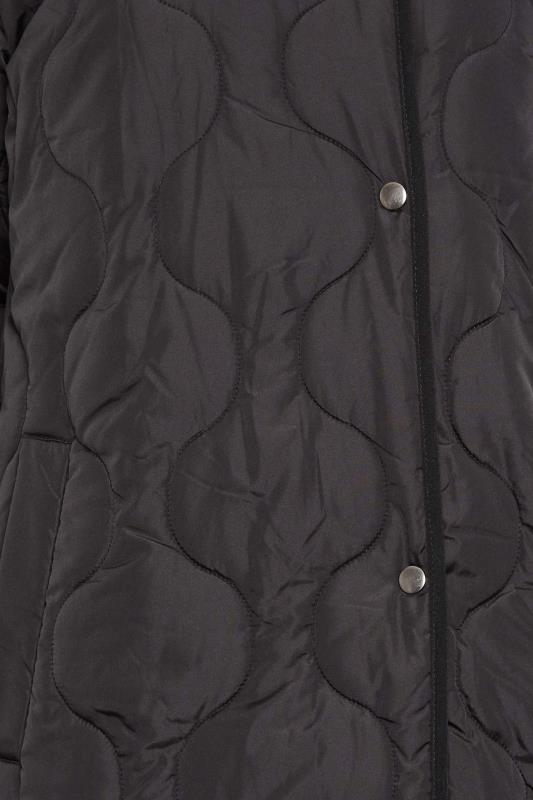 LTS Tall Black Funnel Neck Quilted Coat | Long Tall Sally 5