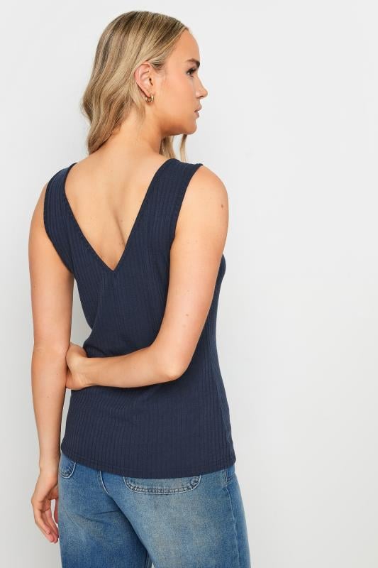 LTS Tall Navy Blue Ribbed Vest Top | Long Tall Sally 5