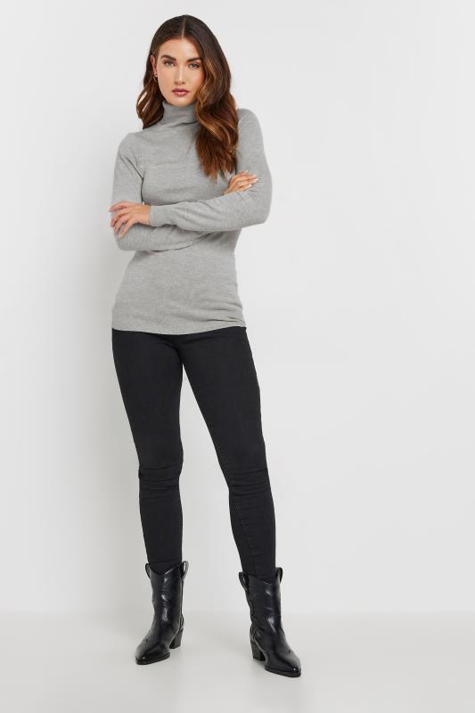 LTS Tall Grey Long Sleeve Roll Neck Jumper | Long Tall Sally 3