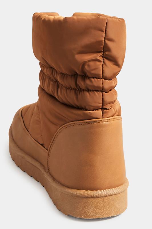 Brown Padded Snow Boots In Wide E Fit & Extra Wide EEE Fit | Yours Clothing 4