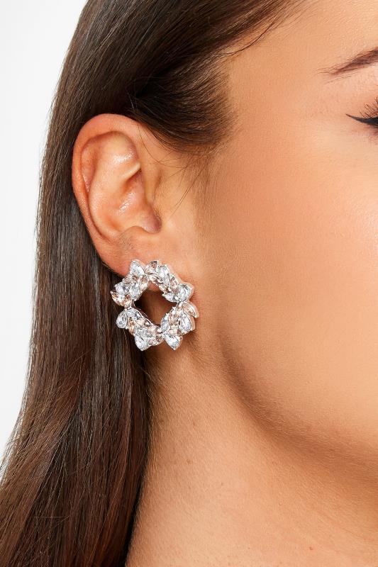 Plus Size  Yours Diamante Circular Earrings