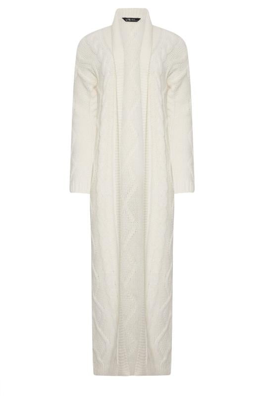 LTS PREMIUM Tall Ivory White Cable Knit Longline Cardigan | Long Tall Sally 6