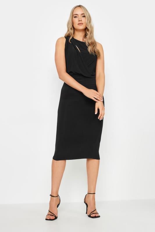LTS Tall Black Cutout Midi Dress | Long Tall Sally 1