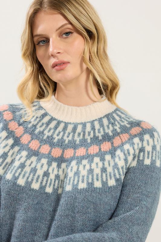 LTS Tall Blue Fairisle Knitted Jumper | Long Tall Sally 4