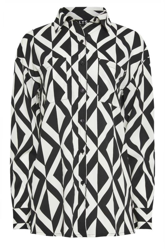 LTS Tall Black & White Geometric Print Shirt | Long Tall Sally 5
