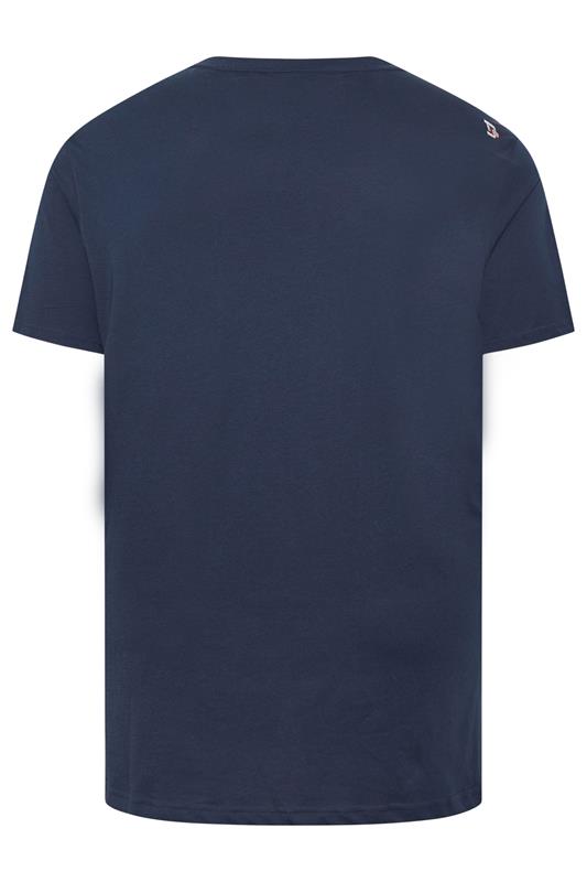 D555 Big & Tall Navy Blue Tropical Skull Print T-Shirt | BadRhino 4