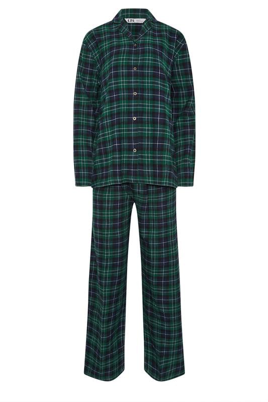 LTS Tall Navy Blue & Green Cotton Check Pyjama Set | Long Tall Sally 6