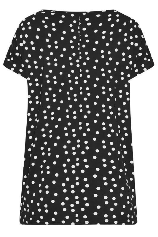 LTS Tall Black Polka Dot Print T-Shirt | Long Tall Sally 6