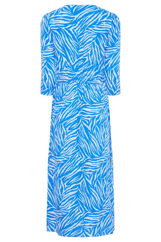 Tall Women's LTS Bright Blue Zebra Print Tea Dress | Long Tall Sally 7