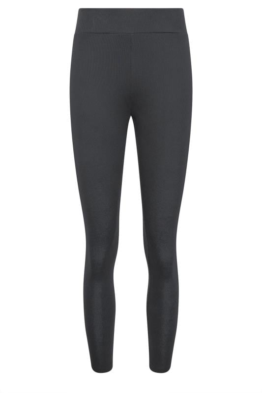 LTS Tall Women's Charcoal Grey High Waisted Ribbed Leggings | Long Tall Sally 5