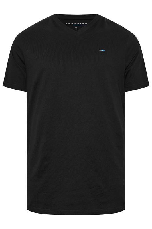 BadRhino Big & Tall Black Extra Long V-Neck T-Shirt
