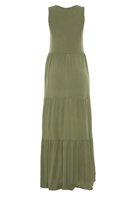 LTS Maternity Khaki Green Tiered Maxi Dress | Long Tall Sally 6