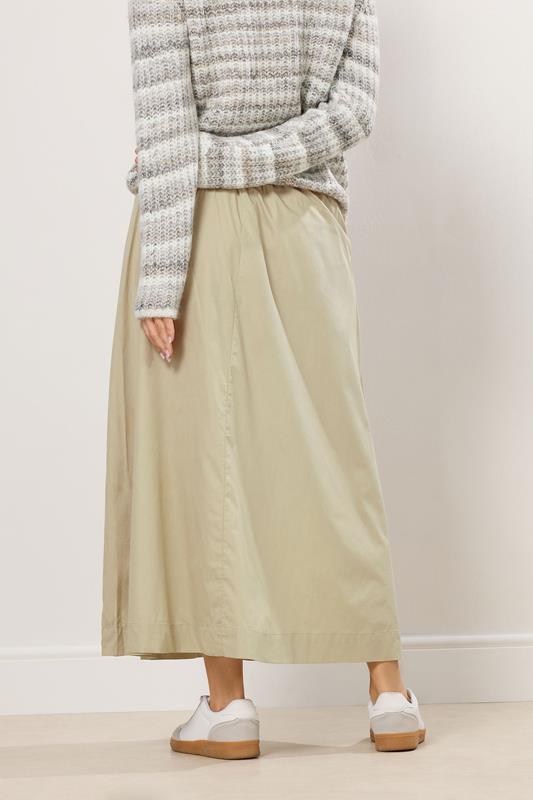 LTS Tall Natural Brown Cotton Shirred Waist Maxi Skirt | Long Tall Sally 3