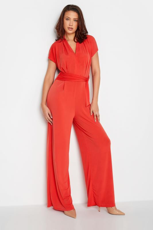 LTS Tall Women's Coral Orange Wrap Jumpsuit | Long Tall Sally  2