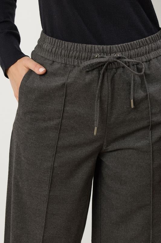 LTS Tall Grey Brushed Wide Leg Trousers | Long Tall Sally 5