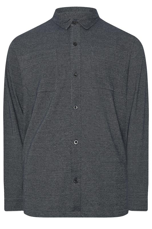 STUDIO A Big & Tall Navy Blue Button Through Shirt
