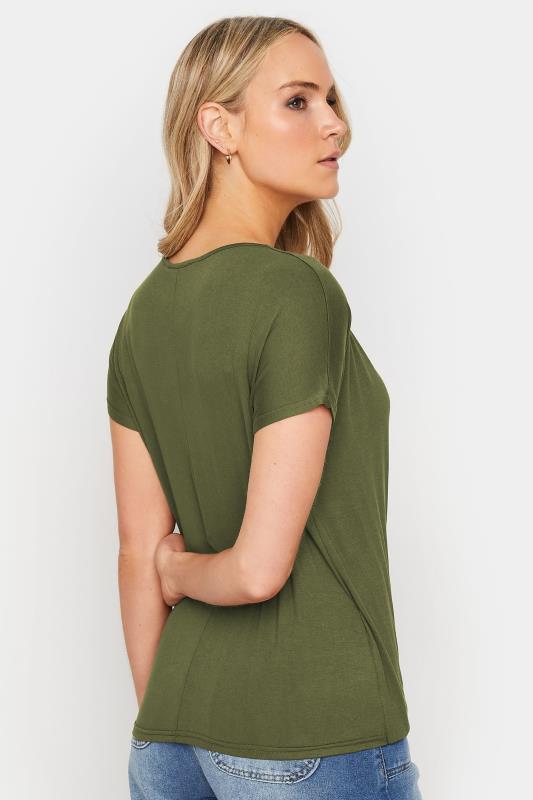 LTS Tall Women's Khaki Green Short Sleeve Wrap Top | Long Tall Sally 3