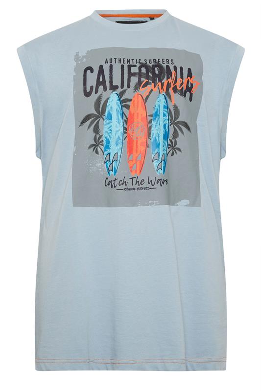 KAM Big & Tall Blue Cali Surf Print Muscle Vest | BadRhino 2