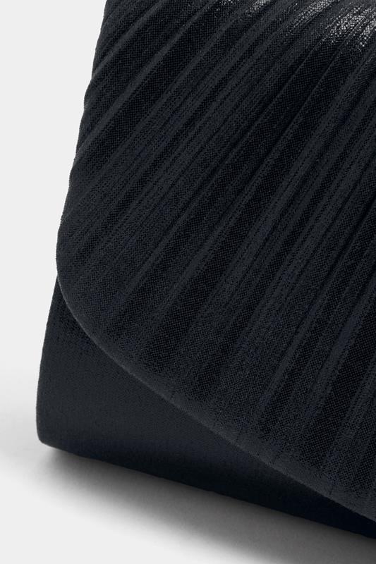 Black Ruched Envelope Clutch Bag | Yours Clothing 6