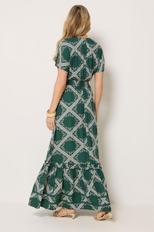 LTS Tall Women's Green Scarf Print Button Maxi Dress | Long Tall Sally 2